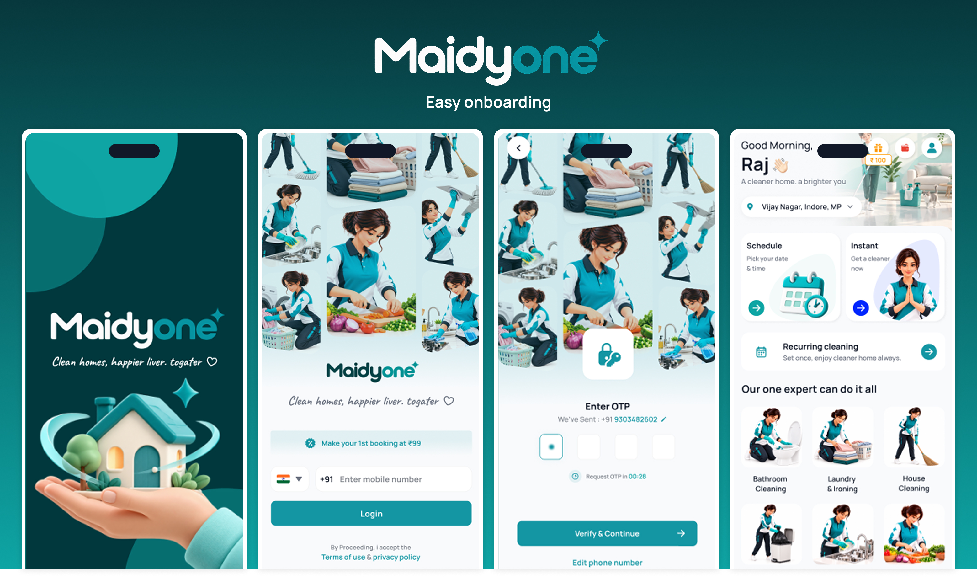 Maidyone Home Screen